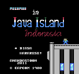 Mega Man In Java Island Title Screen